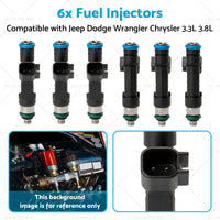 0280158119 6x Fuel Injectors Suitable for Jeep Dodge Wrangler Chrysler 3.3L 3.8L