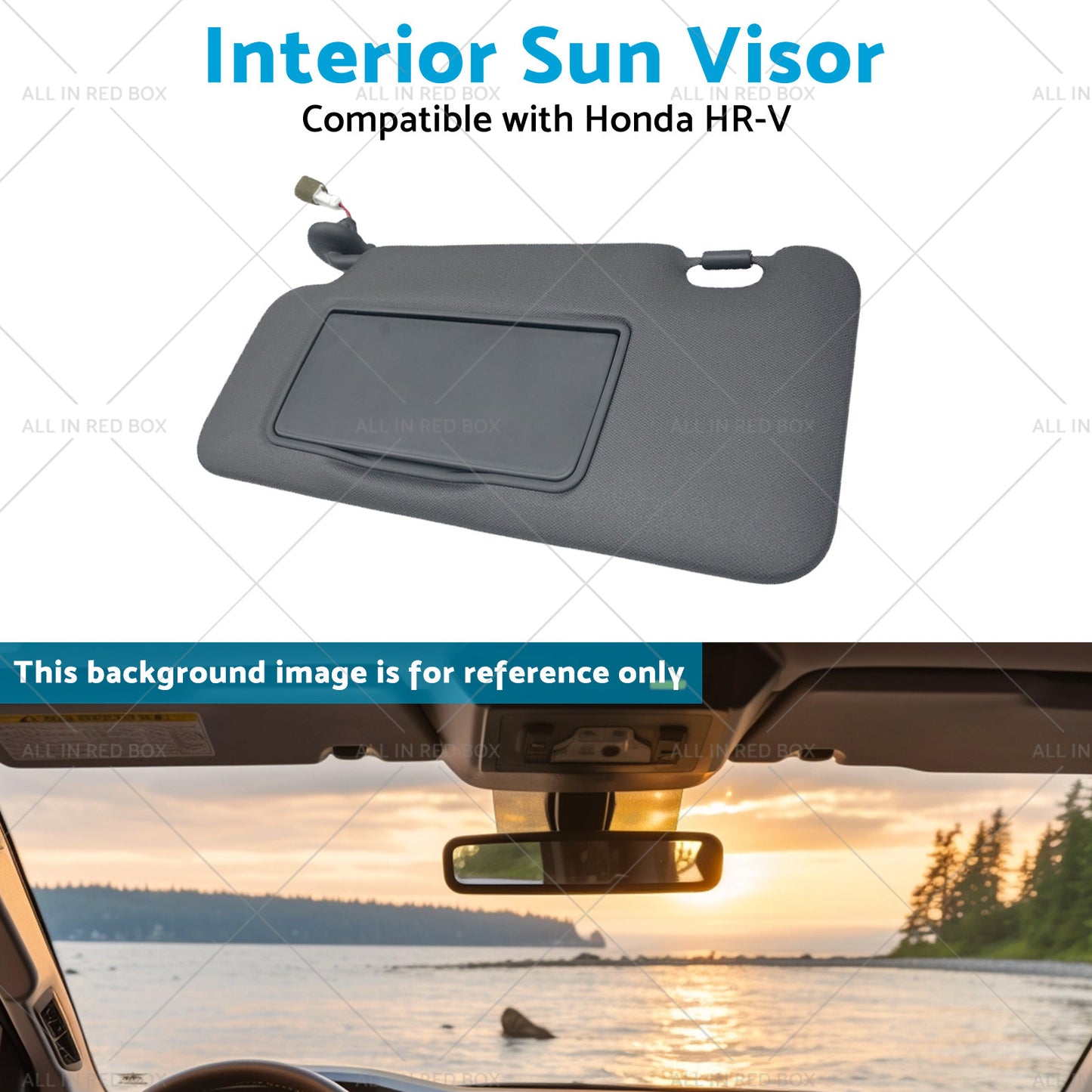 Driver Side Interior Sun Visor Suitable for 2016-2022 83280-T7W-A12ZA Honda HR-V