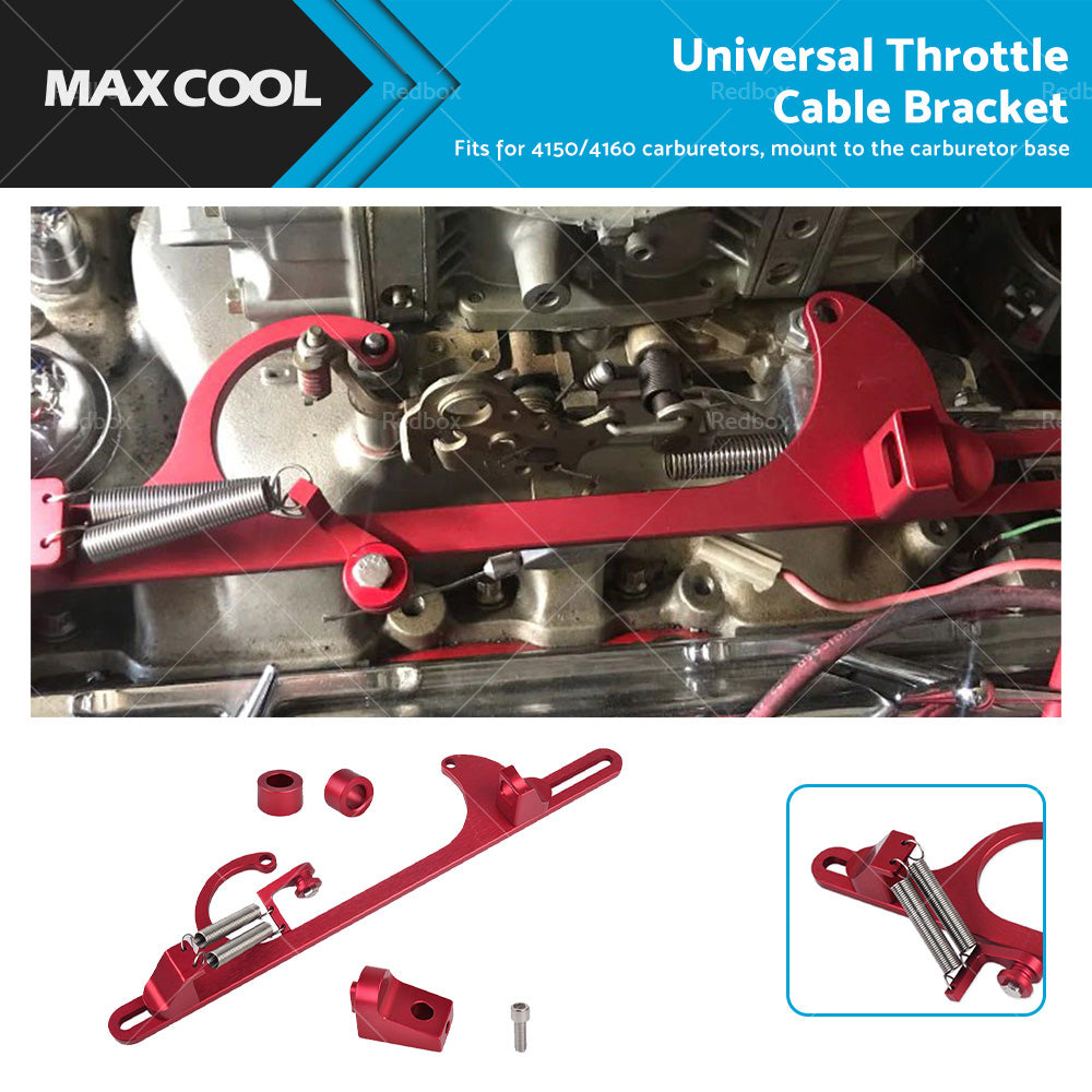 Throttle Cable Carb Bracket Carburetor Billet Aluminum Red For Carb 4150 4160