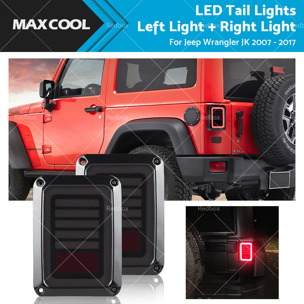 Smoked Black LED Tail Lights Rear Lamp Fits for Jeep Wrangler JK 2007-2017