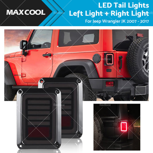 Smoked Black LED Tail Lights Rear Lamp Fits for Jeep Wrangler JK 2007-2017