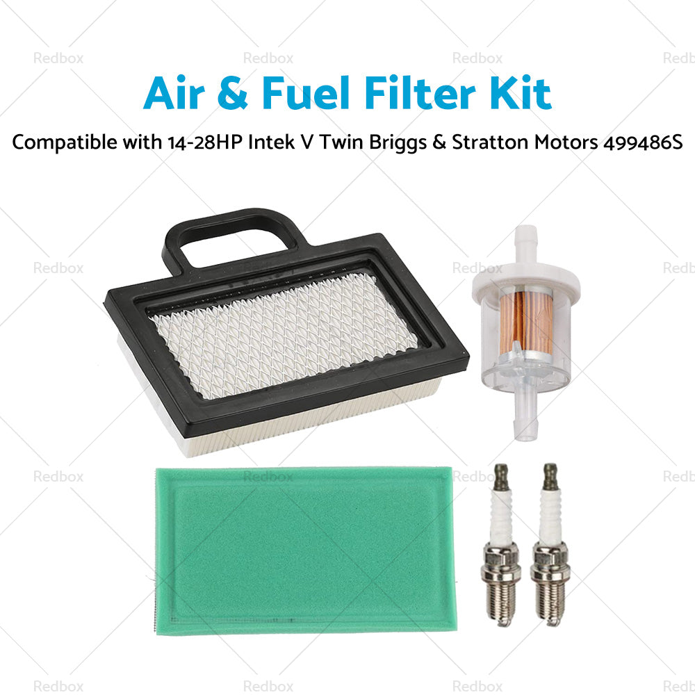 Air Fuel  and  Filter Kit Suitable For Intek V Twin Briggs  and  Stratton Motors 499486S