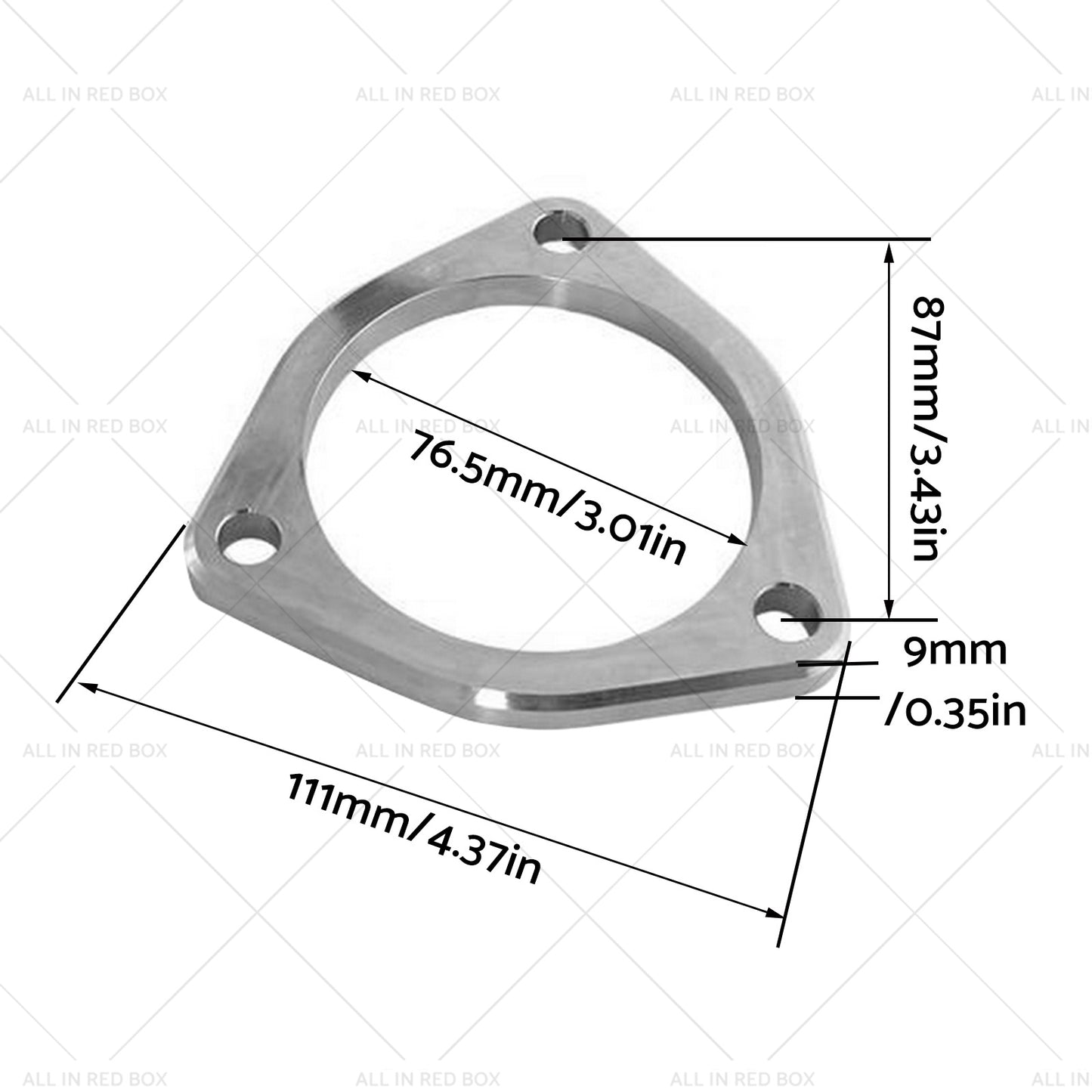 Universal Exhaust Flange Plate Set Stainless Steel 76mm - 3" 111mm 9mm