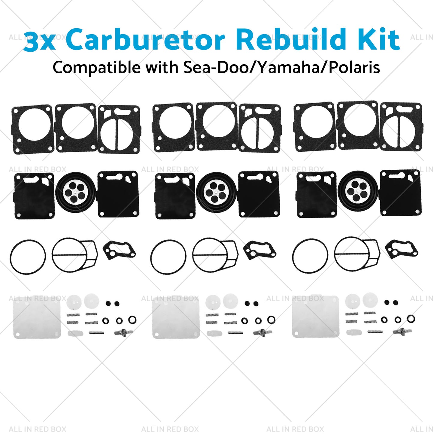 3x Carburetor Carb Rebuild Repair Kit Suitable Sea-Doo SP SPI SPX HX GS GSI GSX