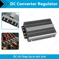 Waterproof DC-DC 12V Step Up to 36V 20A Converter Regulator Car Power Supply