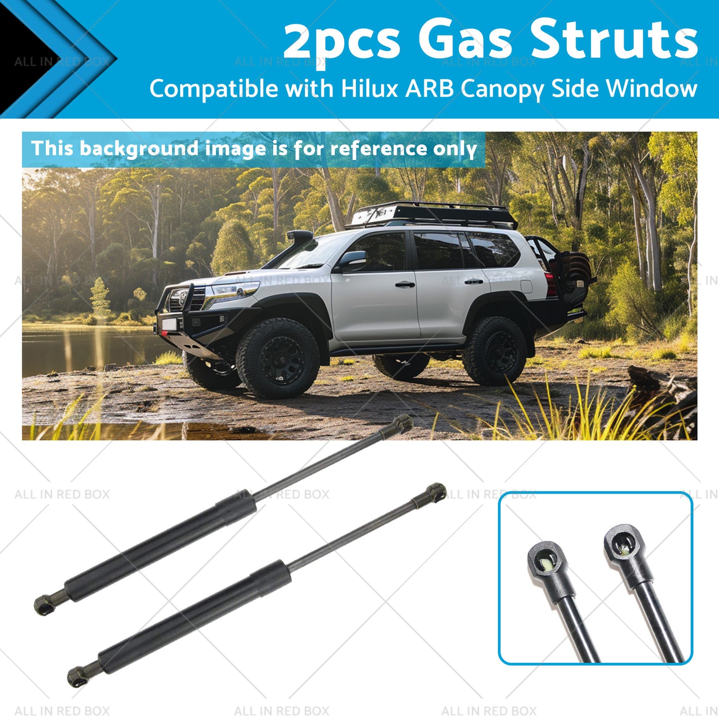 2pcs Gas Struts Suitable for Hilux ARB Canopy Side Window 285mm 007115 6603030