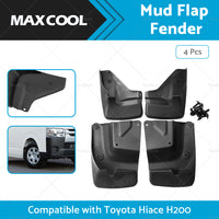 4x Splash Guard Mud Flap Fender Mudguard Suitable for Toyota Hiace H200 Series