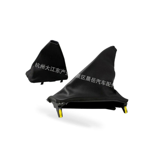 Set Handbrake and T-Bar Boot Cover Black Leather Suitable for Ford Falcon FG FG-