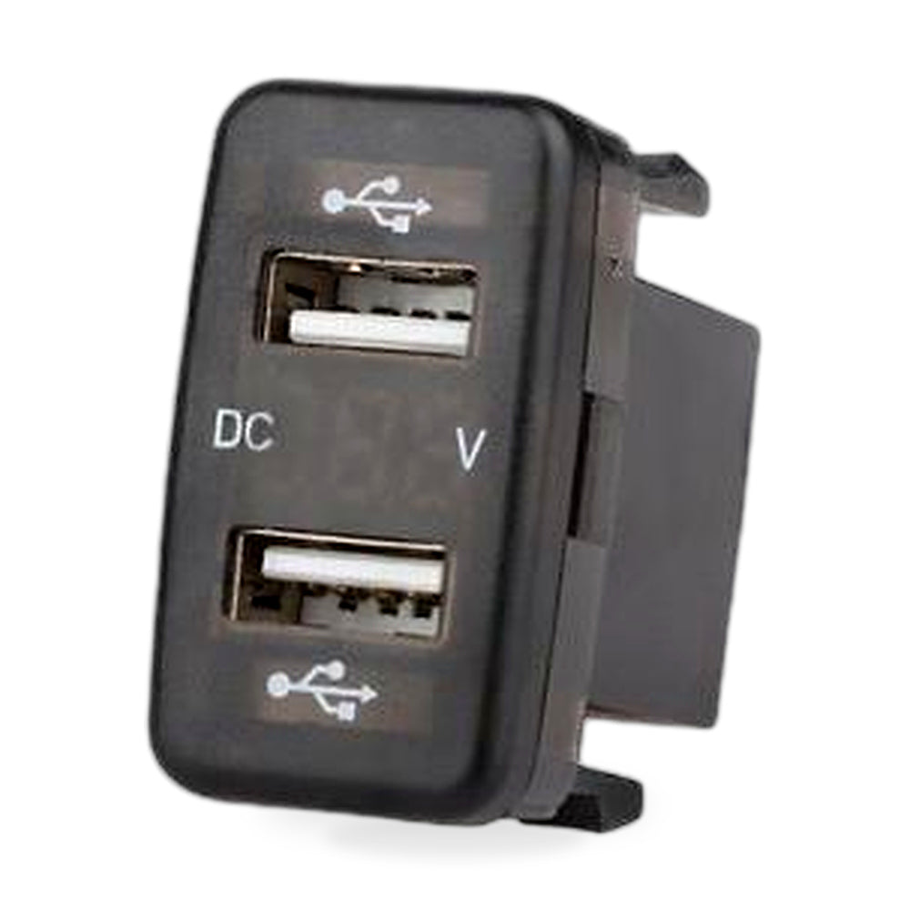 Dual USB Car Charger Socket 4.2A Voltmeter Suitable for Toyota 86