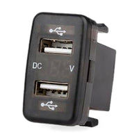Dual USB Car Charger Socket 4.2A Voltmeter Suitable for Toyota 86