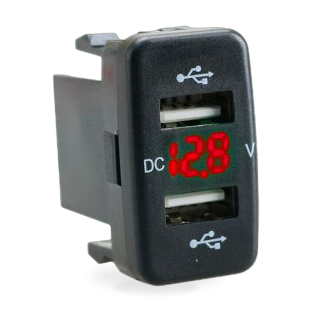 Dual USB Car Charger Socket 4.2A Voltmeter Suitable for Toyota 86