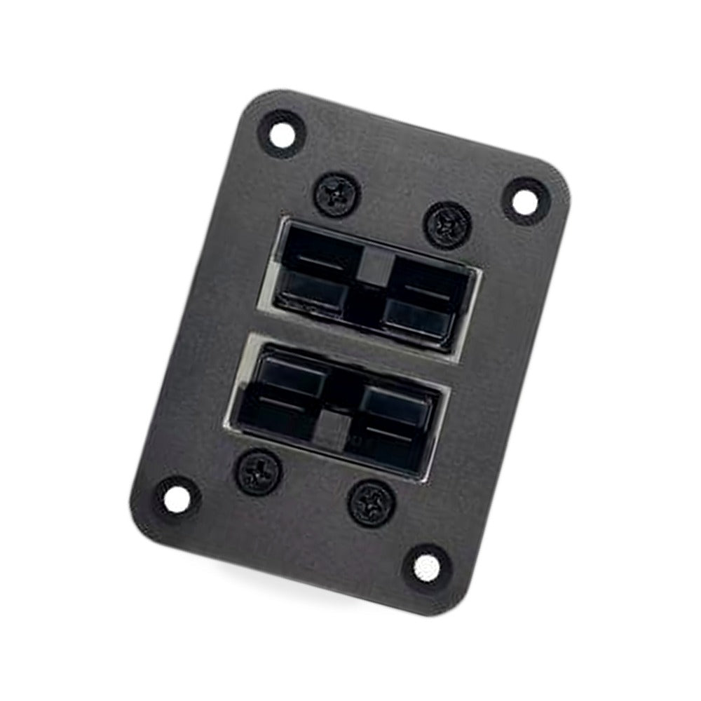 Dual Twin Aluminum Flush Mount Plate Suitable for Anderson Style Plug 50A