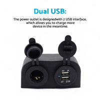 12V Dual USB Port Charger Socket Suitable for Car Boat Caravan
