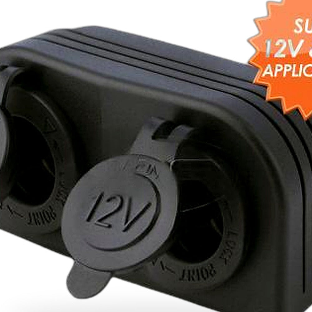 12V-24V Dual Port Surface Mount Cigarette Lighter Suitable for Car Boat Caravan