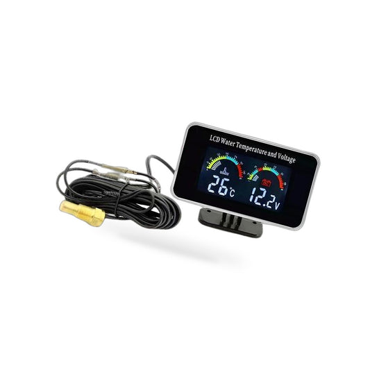2-in-1 Car Digital LCD Water Temperature Meter & Voltmeter Gauge Suitable for 12