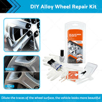 Silver Alloy Wheel Rim Scuffs Scrape Car Kerb Damage Repair Kit Fix Tool Set