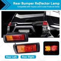 2x Rear Bumper Light Reflector Lamps Suitable for Land Cruiser Prado J90 95 LR