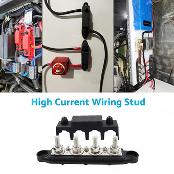 compare product 1x M8 or M10 DC 48V Studs Bus Bar Power Distribution Box Terminal Block Red or Black