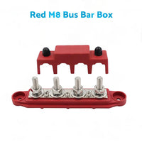 1x M8 or M10 DC 48V Studs Bus Bar Power Distribution Box Terminal Block Red or Black
