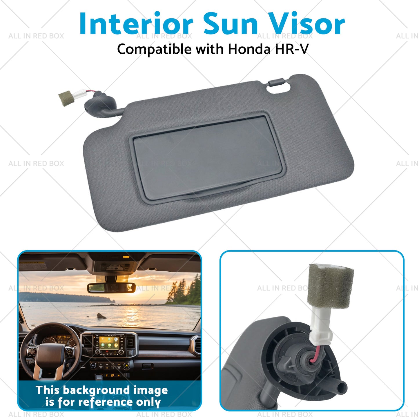 Driver Side Interior Sun Visor Suitable for 2016-2022 83280-T7W-A12ZA Honda HR-V