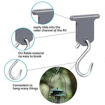 compare product 8 Pack S Hook Hanger Suitable for Caravan Motorhome Awning Rail