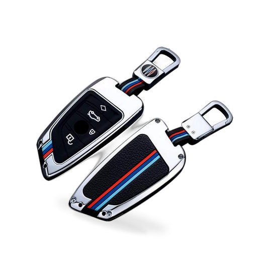 Key Fob Cover Case, Keychain, Metal Shell Cover Compatible for BMW 2 5 6 7 X1 X2 X3 X5 X6 Series