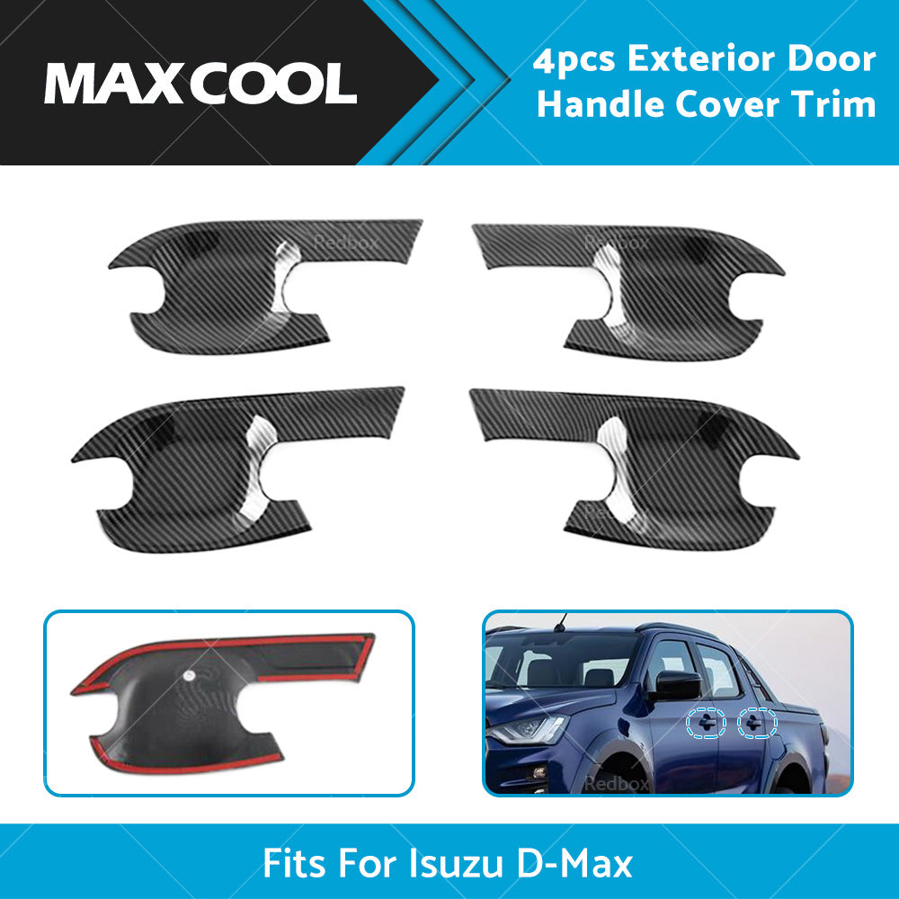 Carbon Fiber Exterior Door Handle Bowl Cover Trim For Isuzu D-Max Dmax 2021-2022