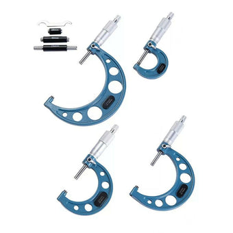 compare product 4x Outside Micrometer Set 0¡§C100mm Carbide Tip Precision Measuring Tool 0.01mm Suitable For Machinist