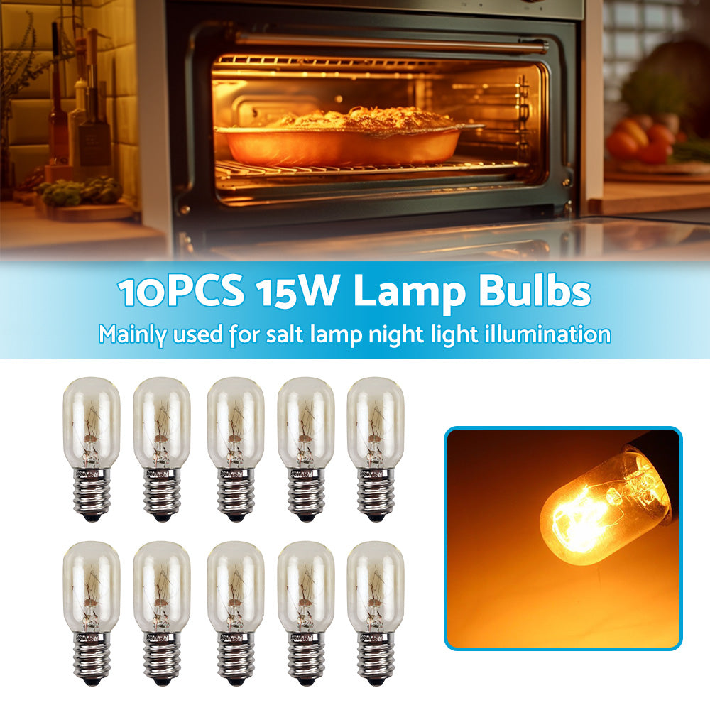 10PCS E14 Salt Lamp Globe Bulb 15W Light Bulb 230v Refrigerator Oven Replacement