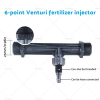 1/2  3/4  Irrigation Venturi Fertilizer Kit Injector Water Tube Switch Filter