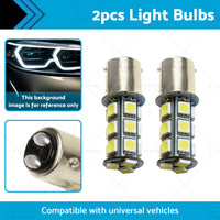 2x 12V BA15D LED 18 SMD Cool  White Light Globes 5050 For Caravan Car