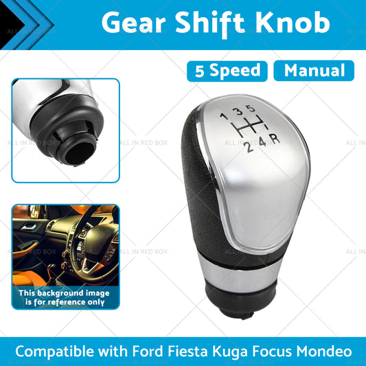 5 Speed Manual Gear Shift Knob Silver Suitable For Ford Fiesta MK2 C-max 08-13