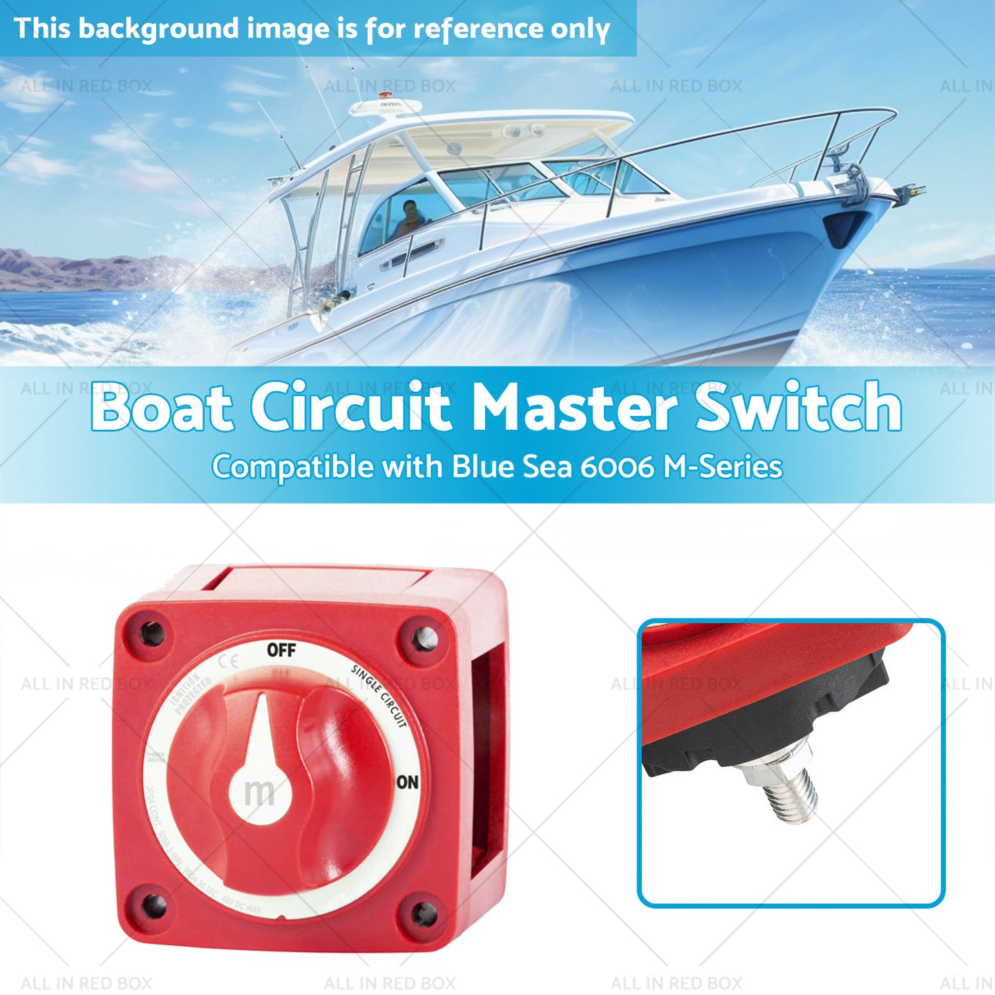 {{ Boat Circuit Master Switch Suitable for Blue Sea 6006 M-Series Battery On Off }} - Buy Car Parts Online at {{ Kaka Auto Parts }}.