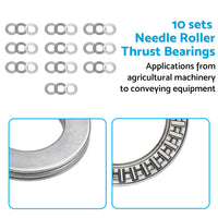 10PCS 20mm x 35mm x 2mm AXK2035 Thrust Needle Roller Bearing with AS2035 Washer