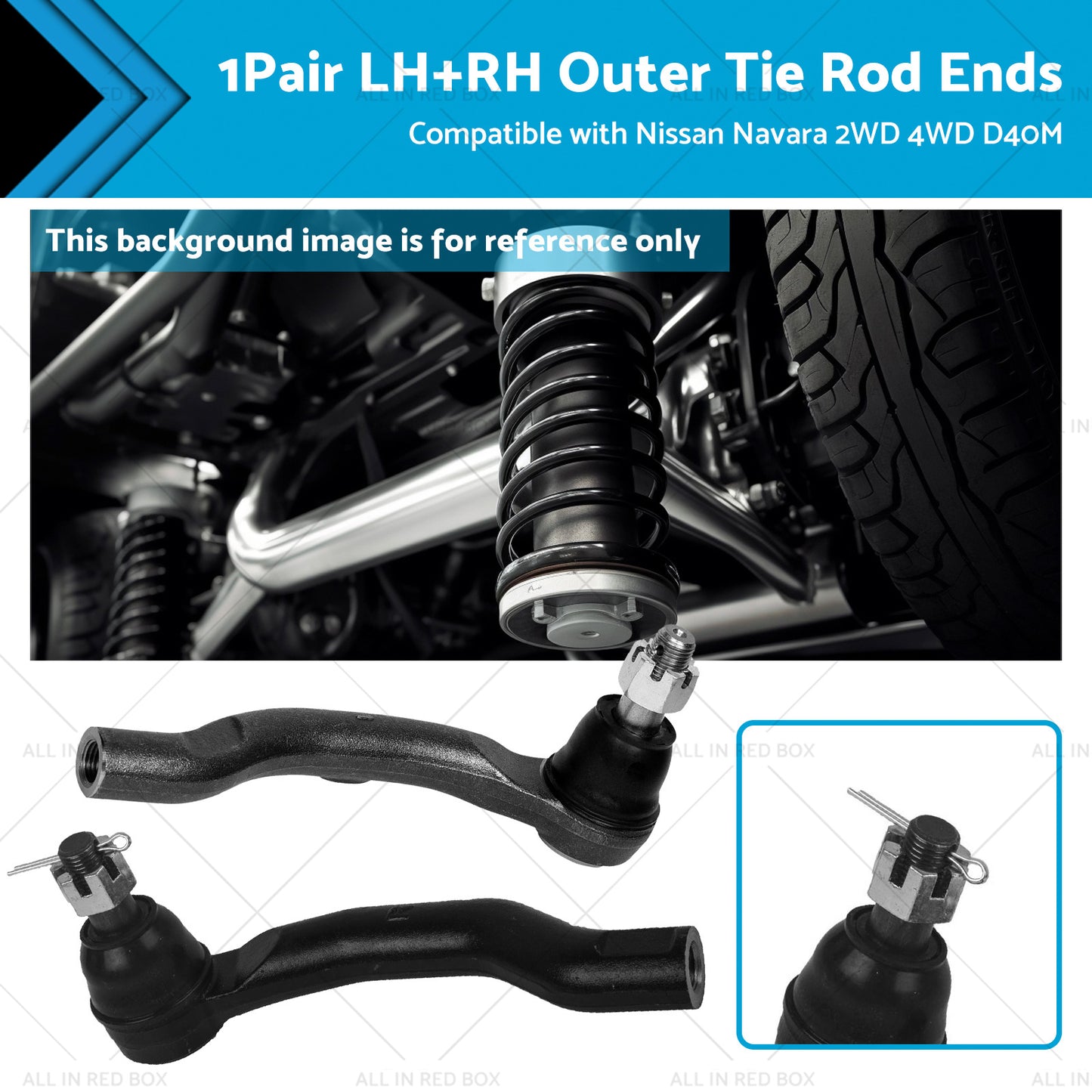 2x LH+RH Outer Tie Rod Ends Suitable for Nissan Navara 2WD 4WD D40M Chassis VSK