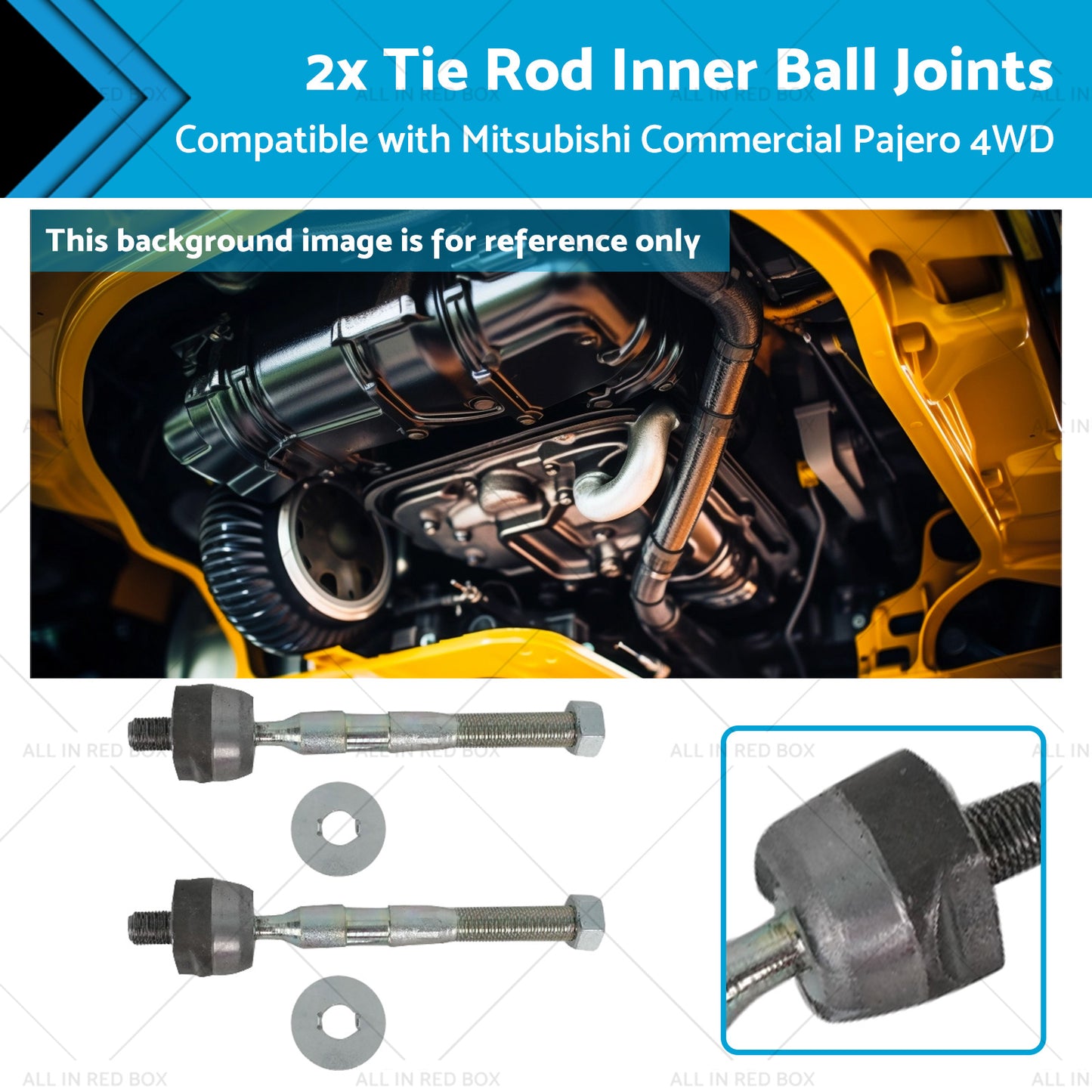 2x Tie Rod Inner Ball Joint Suitable for Mitsubishi Commercial Pajero 4WD 00-10