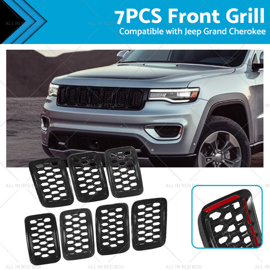 Front Grill Mesh Covers Inserts Suitable for Jeep Grand Cherokee 17-22  Black