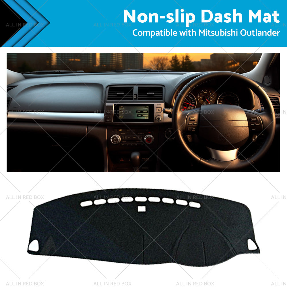 Black Non-Slip Dash Mat Cover Suitable For Mitsubishi Outlander 2006-2012