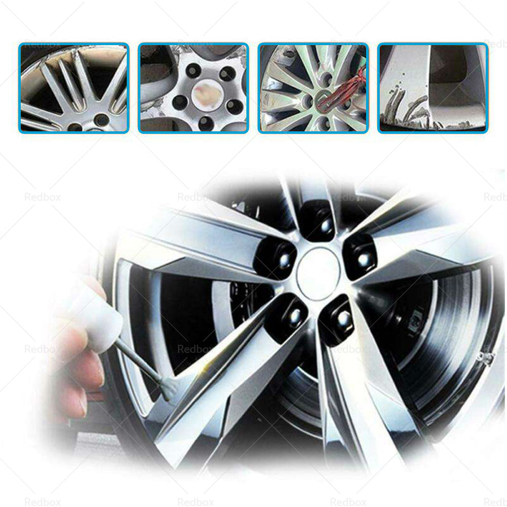 2 Kits Silver Alloy Wheel Rim Scuffs Scrape Car Kerb Damage Repair Fix Tool DIY