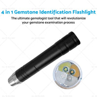 Professional Gemstone Identification Light 4 in1 LED Flashlight Gemologist Tool