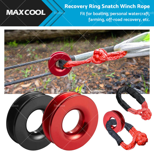 Recovery Ring Snatch Block Pulley 34749bs  and  Soft Shackle Tow Winch Rope Straps