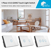 {{ 1Piece 1/2/3 Gang Touch Wall Light Switch LED 1 Way Touch Glass Switch }} - Buy Car Parts Online at {{ Kaka Auto Parts }}.