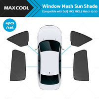 4x Foldable Window Mesh Sun Shade Suitable For Golf MK7 MK7.5 Hatch 2013-2020