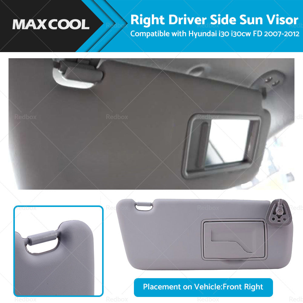 Right Driver Side Sun Visor Shade RH Suitable For Hyundai i30 i30cw FD 2007-2012