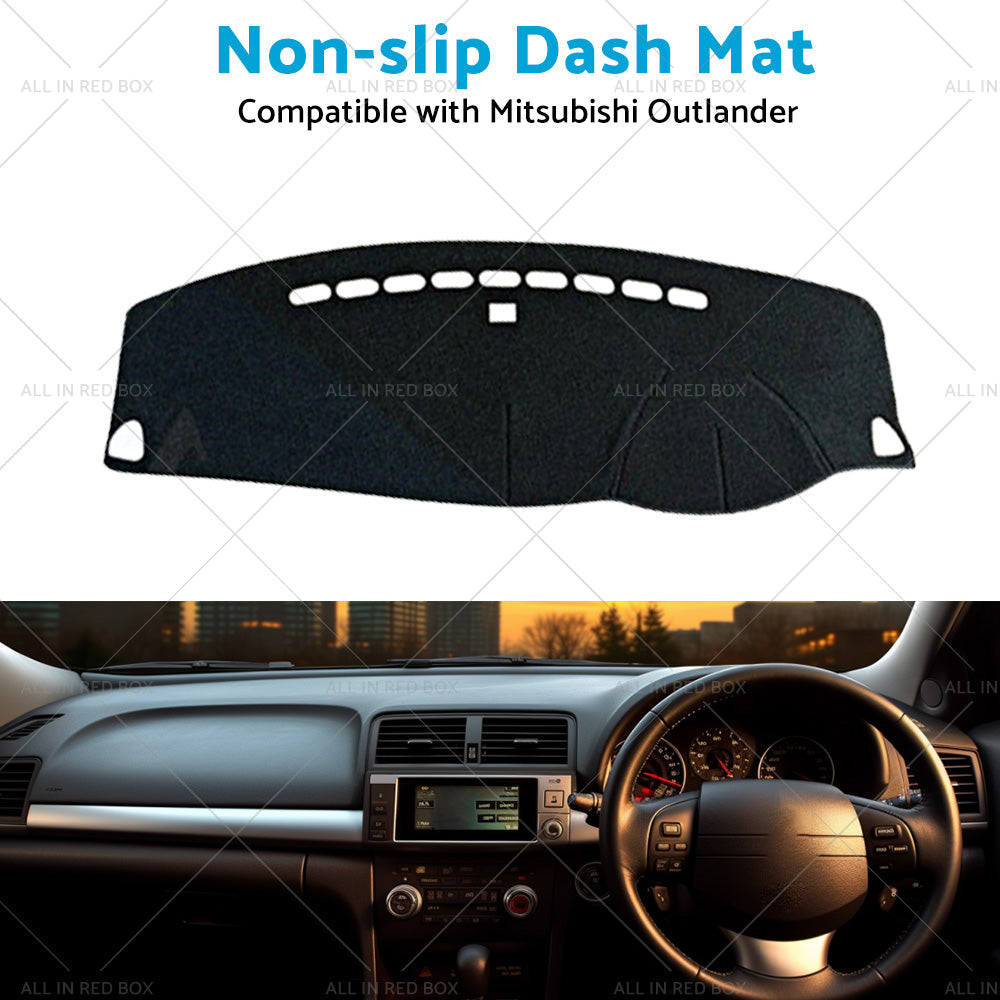 Black Non-Slip Dash Mat Cover Suitable For Mitsubishi Outlander 2006-2012