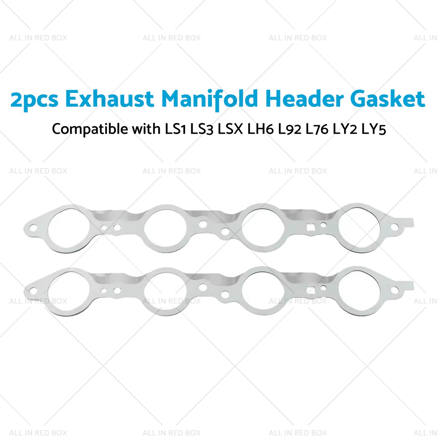 2PCS Exhaust Manifold Gasket Multi-Layer Steel Header Suitable For LS1 LS3 LSX