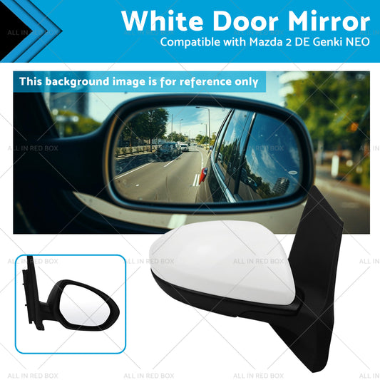 Right Side White Door Mirror Suitable for Mazda 2 DE Genki NEO MAXX 2007-2014