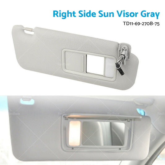 RH Right Side Sun Visor Sunvisor Sunshade Mirror For Mazda CX-9 2010-2015 Gray