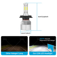 2x HB2 9003 H4 LED Headlight Globes Kit Hi or Low Beam 9000LM Brighter White