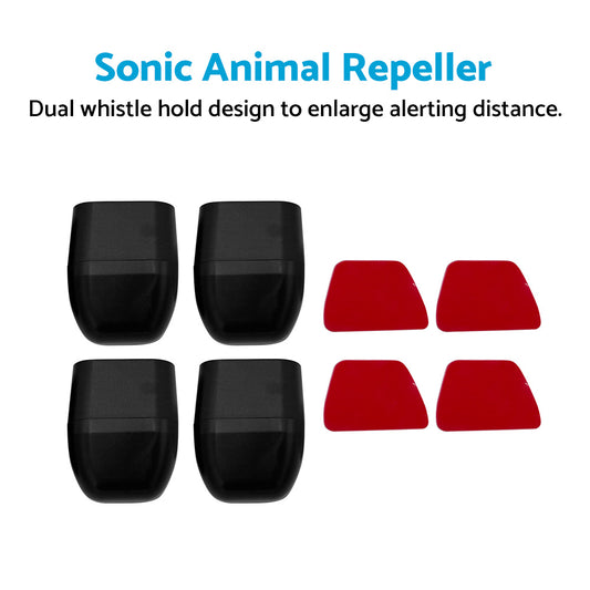 2 Pair Sonic Animal Repeller Shoo Whistle Deer Kangaroo 4WD Car Black